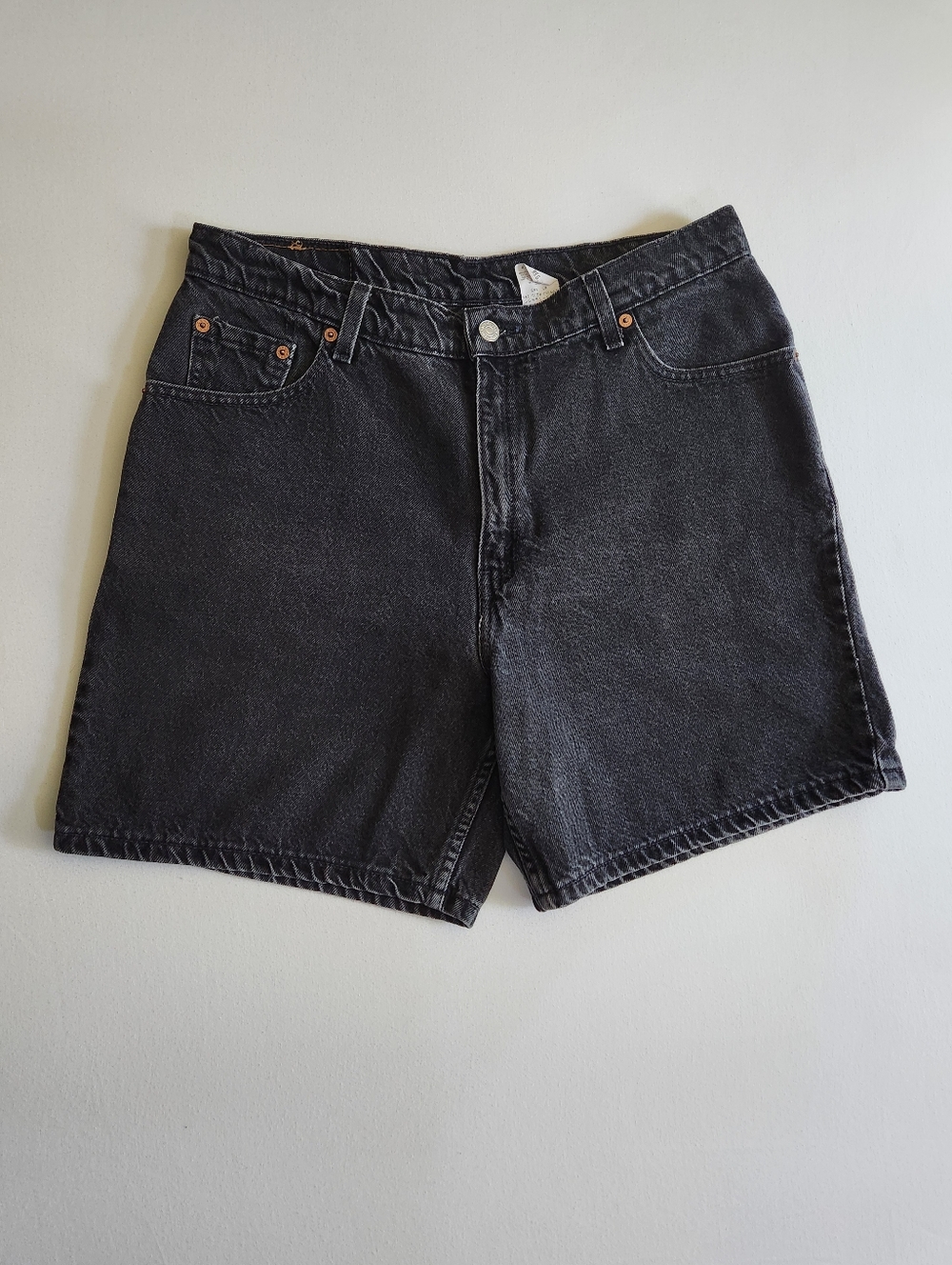 Vintage 90s Levi's Black Denim Jean Shorts Jorts Sz 14 Reg